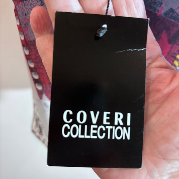 COVERI COLLECTION Scarf Square 100% Silk Abstract Pattern Designed in Italy NEW - Picture 7 of 7